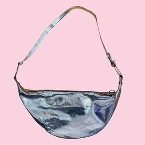 Silver croissant bag